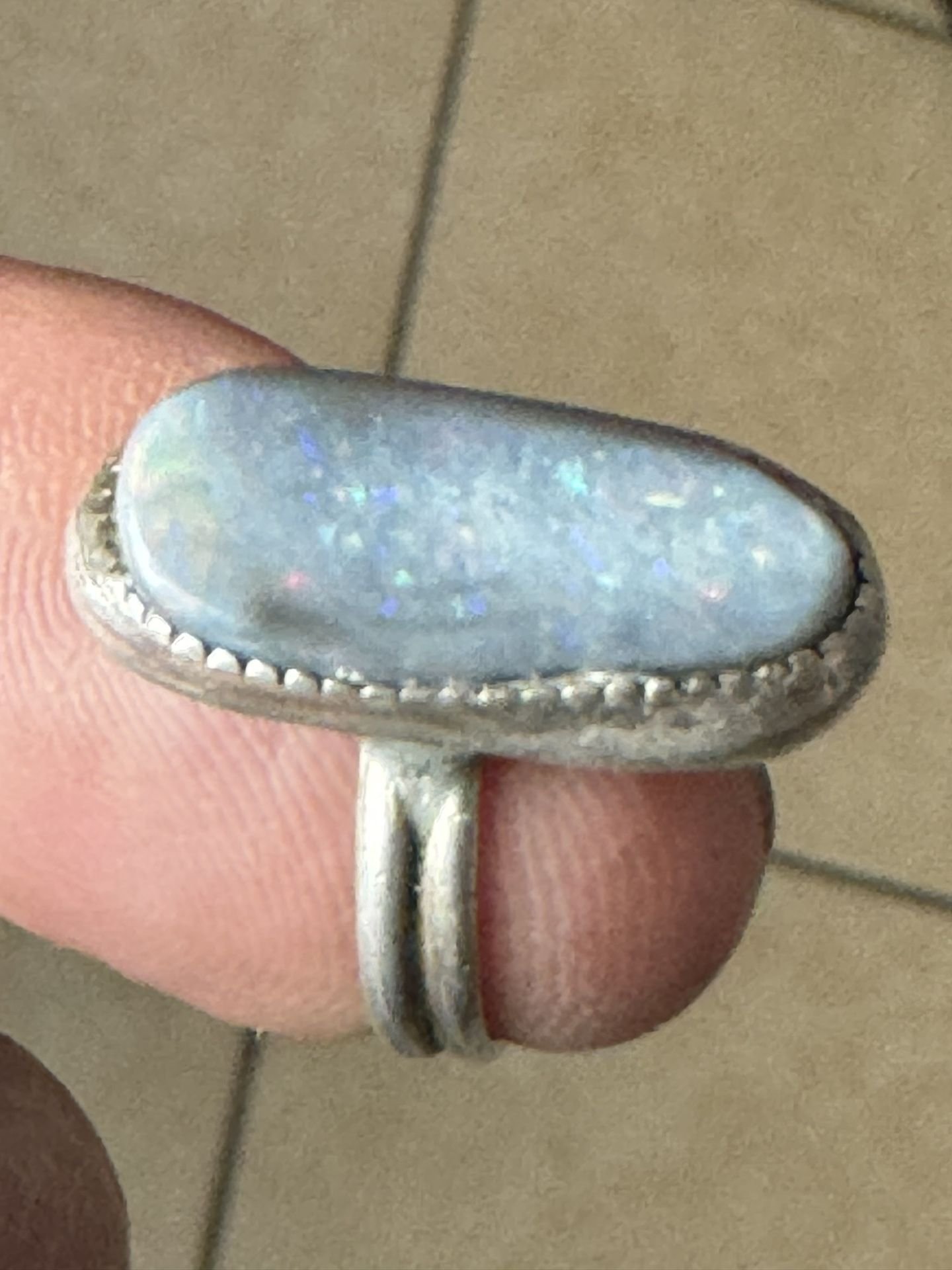 Australian Opal Silver Ring