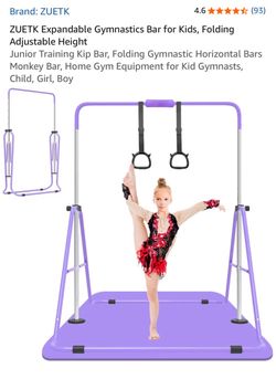 ZUETK Kids Gymnastics Bar w/ Mat – Purple – Brand New – $60