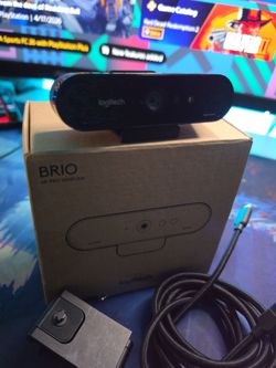 Logitech brio 4k webcam hdr with noise cancelling mic built in
