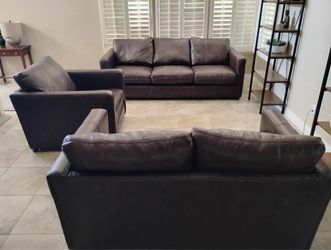 Leather Sofa, Loveseat & Chair