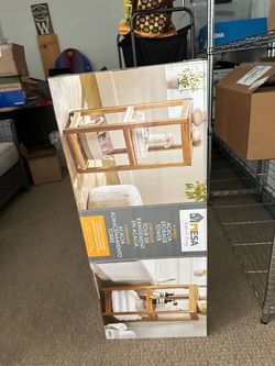 Brand New Mesa 3-Shelf Acacia Storage Tower