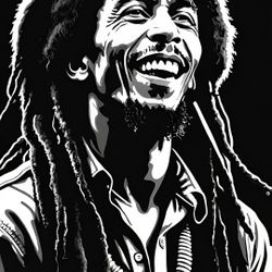 Black And White Bob Marley Reggae Art Print Poster
