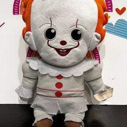 KIDROBOT PENNYWISE THE  CLOWN - 18 INCH PLUSH THST SHAKES! FROM RHR SCARY MOVIE “IT”