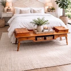 Vintage Solid Pine Storage Console / Coffee Table/Bench – Sturdy & Versatile