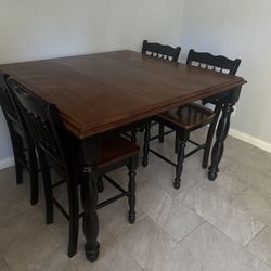 World Market Solid Wood Counter-Height Dining Set – Seats 6 – $425