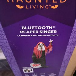Haunted Living 7' Bluetooth Reaper Band LED Singer Animatronic Lowes New