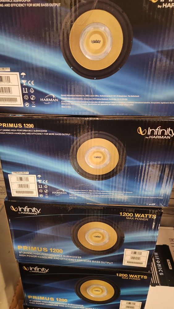 New Infinity Subs 12 Inch 1200 Watt Each 