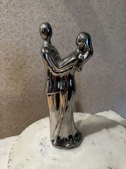 Man And Woman Figure, Home Decor, Silver Statue