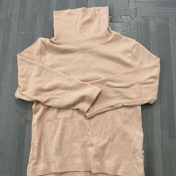 Oeuf kids pink turtleneck long sleeve shirt