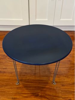 Modern Round Navy Blue Accent Side Table