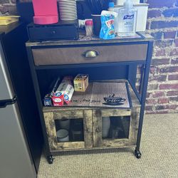 Coffee Station with a storage Draw, coffee machine and coffee kcups holder