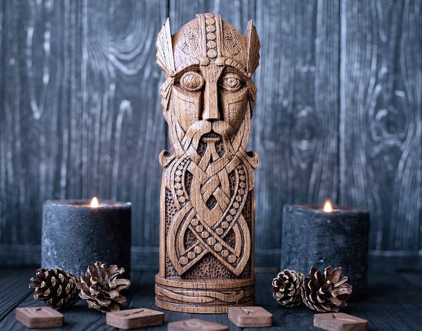 Odin, Wotan, old Norse pagan god statue, for Asatru Altar kit and heathen ritual