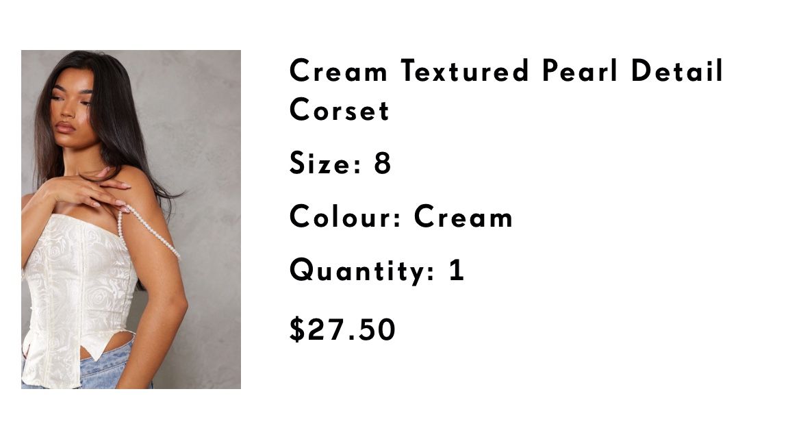 Cream Corset Pearl Detail