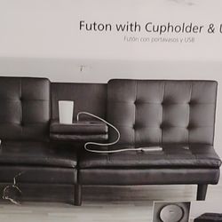 Brand New Mainstay FUTON with Cupholder And  Usb