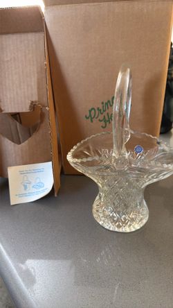 Vintage Princess House Lead Crystal Basket with Original Box & Insert