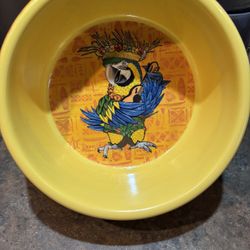 Large dog bowl. Margaritaville Jimmy Buffet. Rubber ring on bottom for no sliding. 