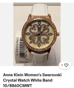 Anne Klein Women's Crystal Watch White Band