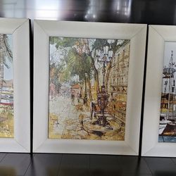 3 Beautiful French Oil Vintage By Bernard Dufour