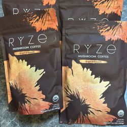 4 Ryze Mushroom Coffee Bright & Smooth 6.3 Oz Bags Medium Roast
