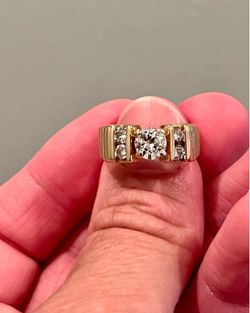 Vintage 14K Yellow Gold & Diamond Ring  7.1g  Size 7