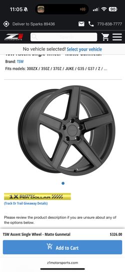 TSW Ascent Matte Gunmetal Wheels