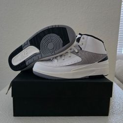 Nike Air Jordan 2 Retro PYTHON Mid Black White Red size 2.5 Youth