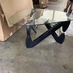 Mid Century Style Triangle Glass Coffee Table 