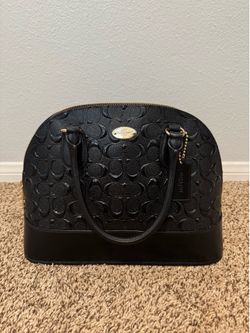 Authentic Coach Black Embossed Leather Handbag