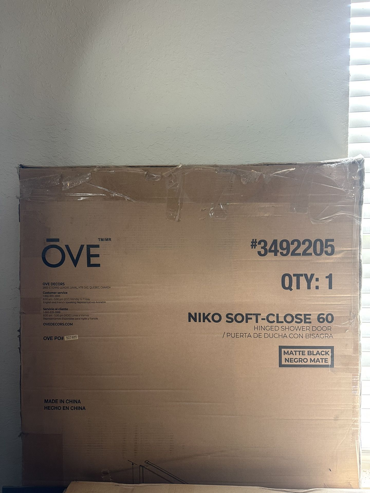 Ove Matt Black Shower Door