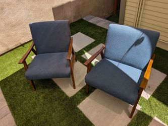 Two Upholstered Mid Century Style Chairs