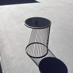 Round Side Table 12” x 12” Black Metal