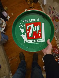 7up Metal Soda Serving Tray