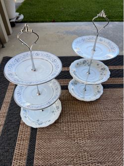 3-tier ceramic plates stand - Murrieta