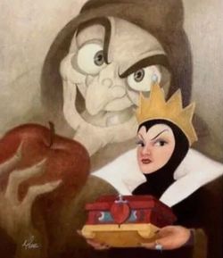 Mike Kupka "More Fair Than Thee" Signed Disney Canvas Art Numbered LOA Out Of 295 JE Japanese Edition. Approximately 21x17" with border on canvas. Ima
