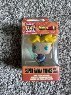 Funko Pocket Pop! Keychain featuring Super Saiyan Trunks with Sword from Dragon Ball Super