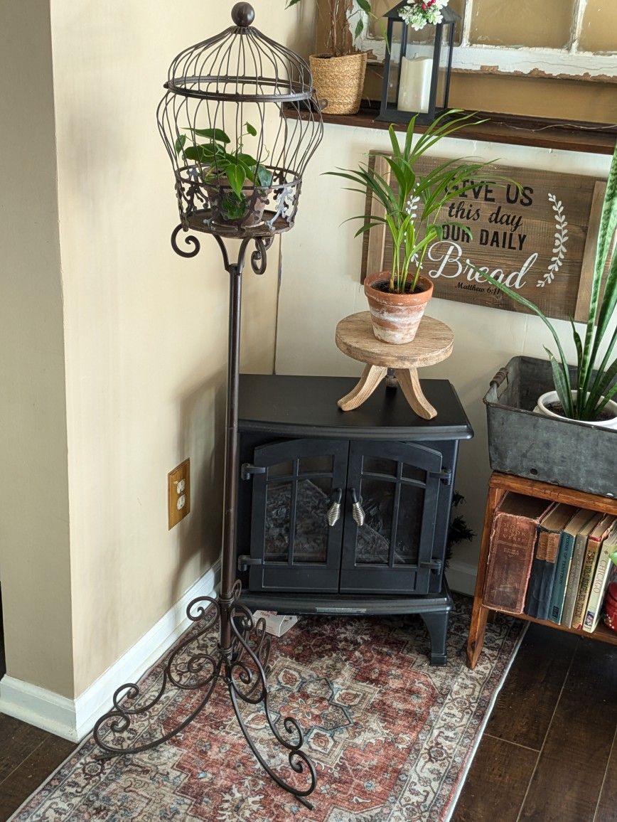 Cute Vintage Rustic Metal Bird Cage - For Plant Candle Or Decor