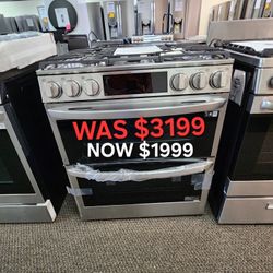 6.9 Cu. Ft. Smart Slide In Double Oven Gas Range With Pro BAKE 