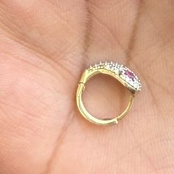 14k Gold Earrings Snake