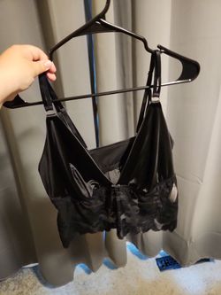 black v-neck lingerie top