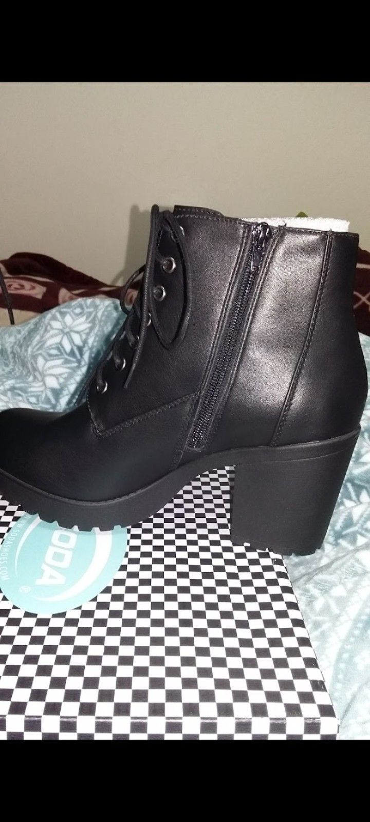 New With Tags High-quality Brand Woman's Ankle Boots Size 10 Military Style By Soda Brand $40 Check Out All Pictures