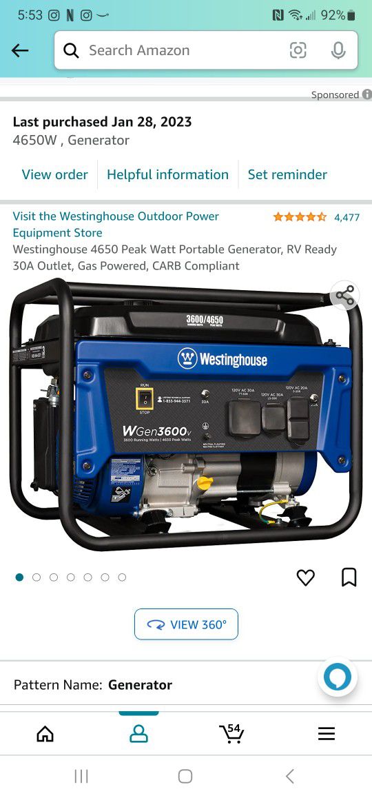 Westinghouse Portable Generator