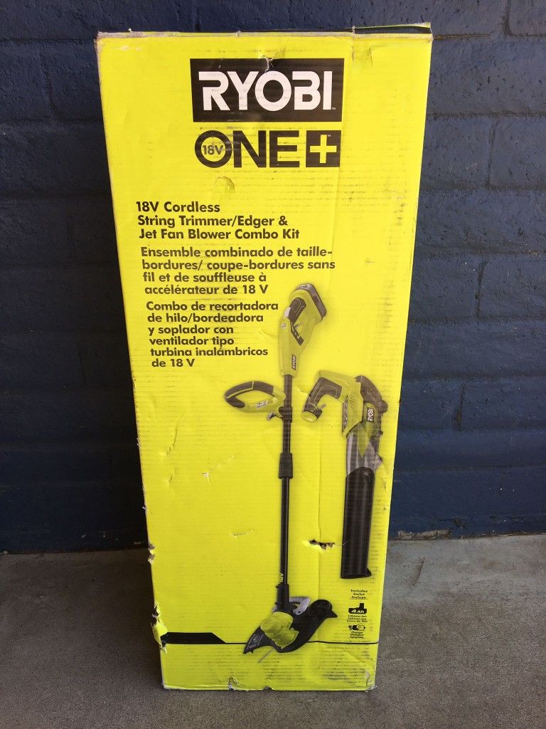 WEED EATER AND BLOWER RYOBI 18V BATTERY AND CHARGER INCLUDED