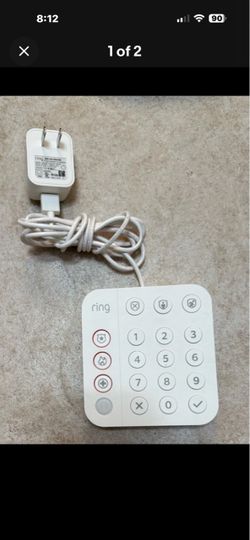 Ring (2nd Gen) White Wireless Z-Wave Home Security System Alarm Keypad