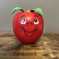 Vintage 1972 Fisher Price 🍎Happy Apple🍎  Short Stem 🎶 Musical Chime 🎶  Great Condition!