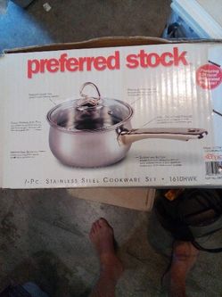 NEW Preferred Stock 7-Piece Stainless Steel Cookware Set – $40