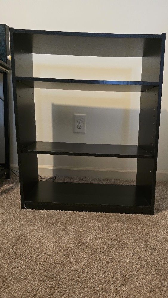 3-Shelf Bookcase With Adjustable Shelves, True Black Oak 