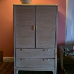 Vintage Bohemian style pencil reed dresser