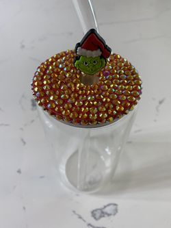 Grinch Straw Toppers