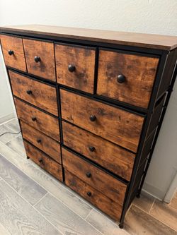 Industrial Dresser with 12 Drawers