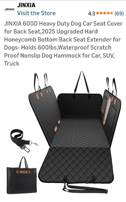 Brand New, Never Opened Back Seat Cover